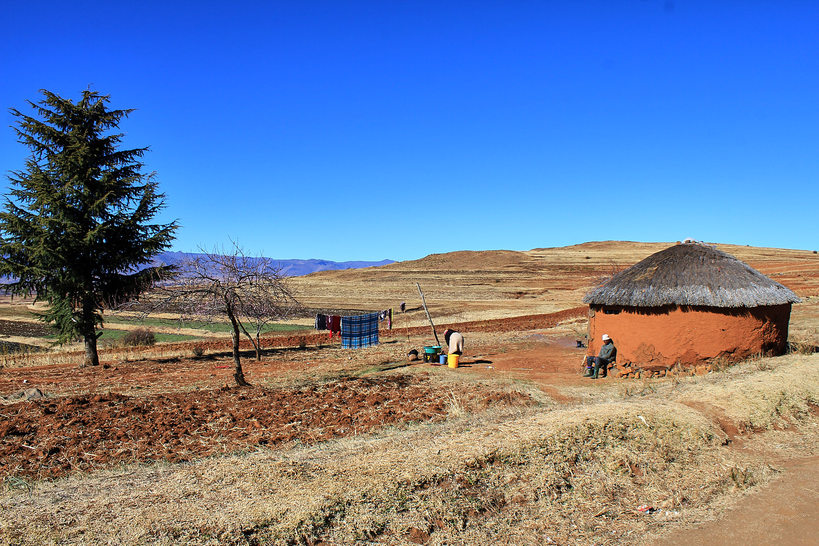 Dorfbesuch in Lesotho